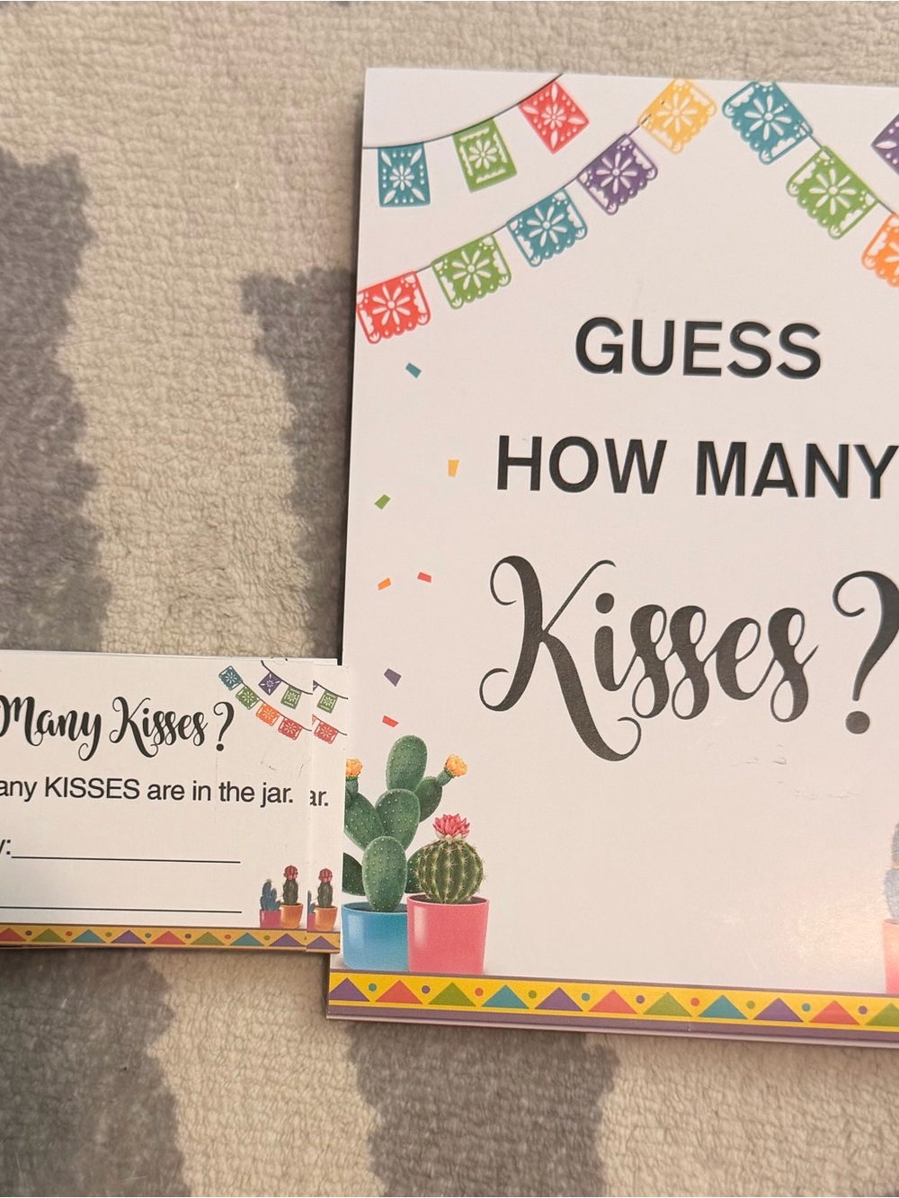 Guess How Many Kisses? Party Game Sign
